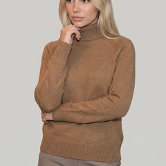Relaxed Roll Neck Jumper – Camel