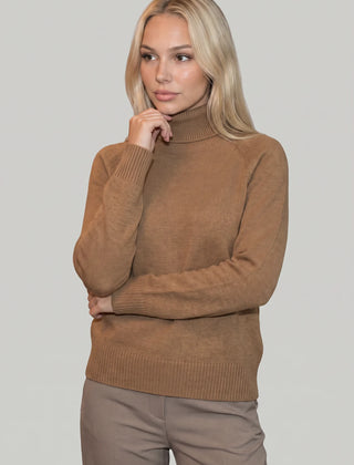Relaxed Roll Neck Jumper – Camel