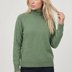 Relaxed Roll Neck Jumper – Green