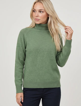 Relaxed Roll Neck Jumper – Green