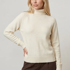 Relaxed Roll Neck Jumper – White