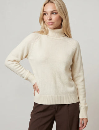 Relaxed Roll Neck Jumper – White
