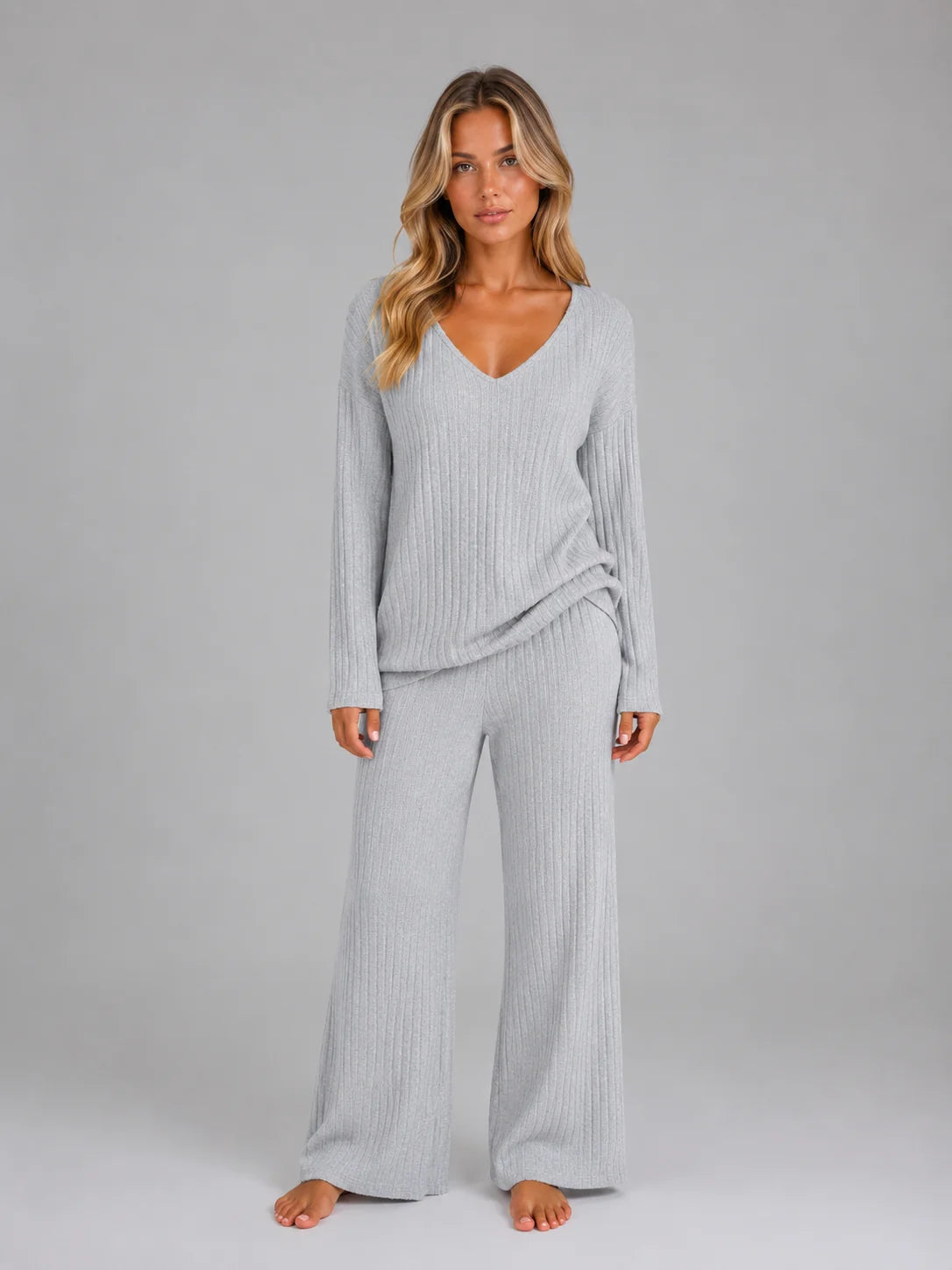 Ribbed Knit Lounge Set