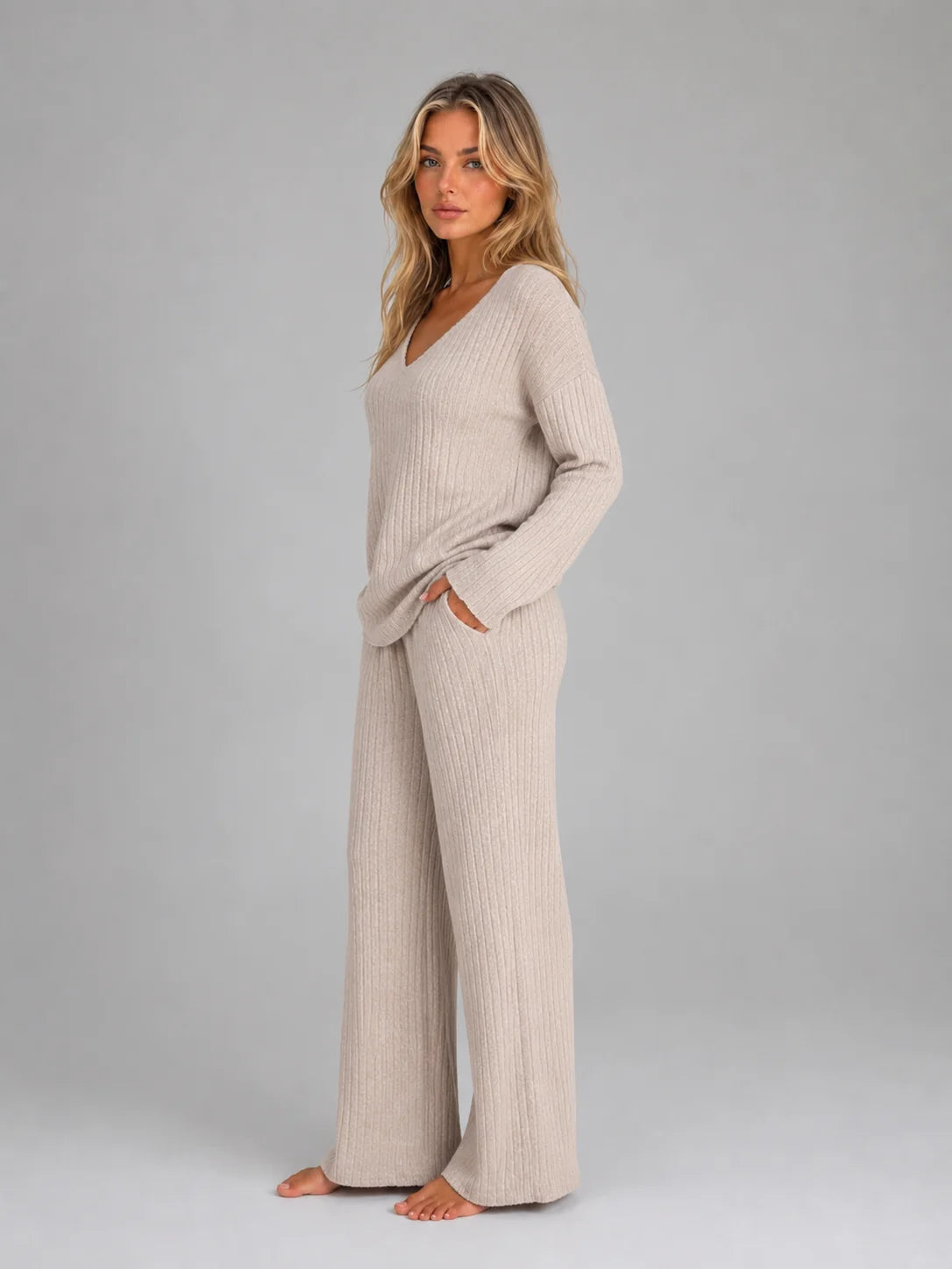 Ribbed Knit Lounge Set