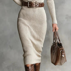 Ribbed Knit Midi Dress