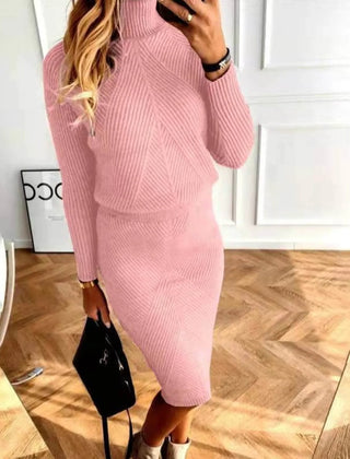 Ribbed Knit Midi Dress – Pink