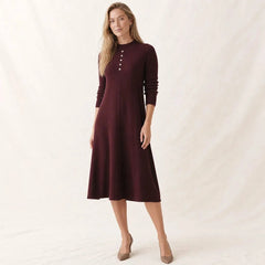 Mock Neck Knit Midi Dress