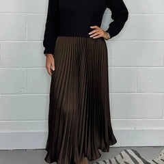 Knit Sweater Midi Dress – Dark Brown