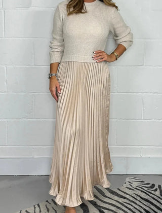 Knit Sweater Midi Dress – Apricot