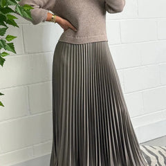 Knit Sweater Midi Dress – Dark Grey