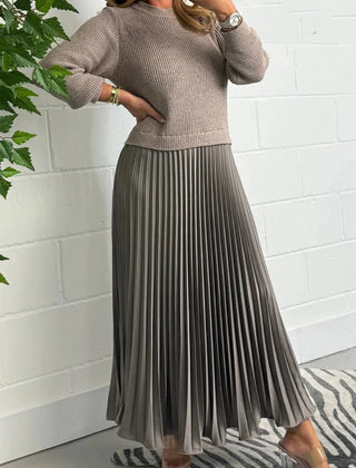 Knit Sweater Midi Dress – Dark Grey