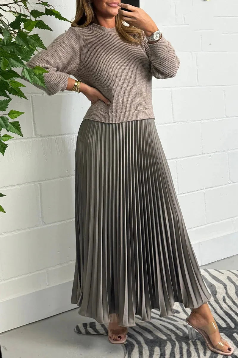 Knit Sweater Midi Dress – Dark Grey