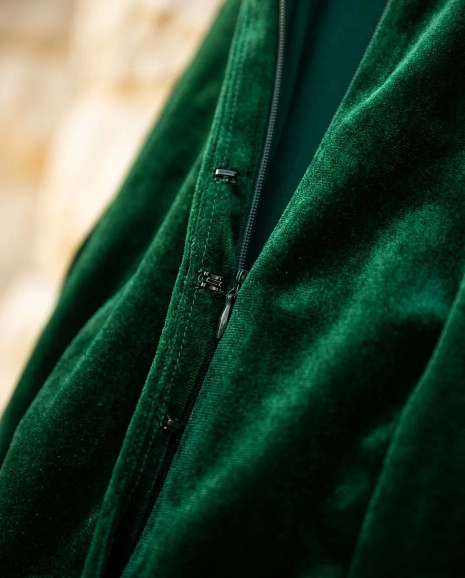 Ruched Velvet Midi Dress