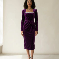 Embellished Velvet Midi Dress