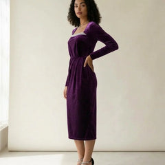 Embellished Velvet Midi Dress