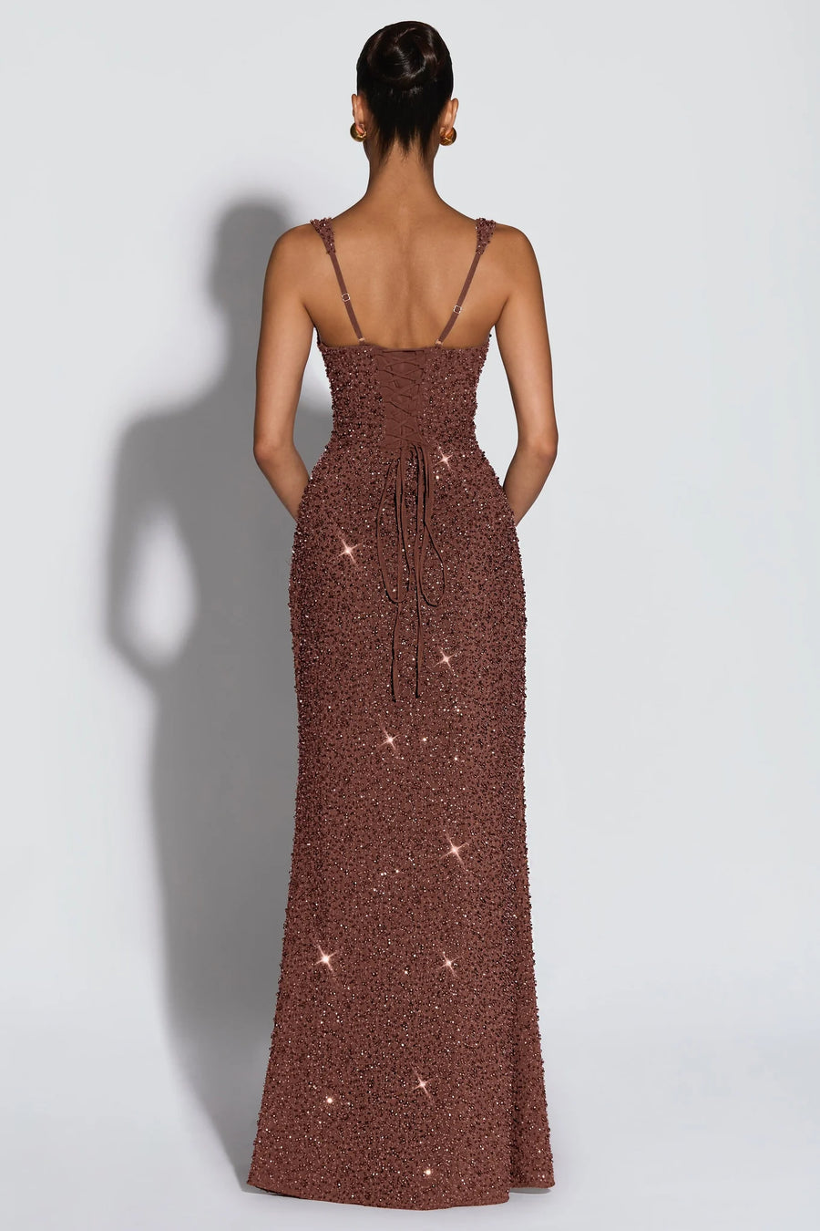 Sequin Square Neck Maxi Dress