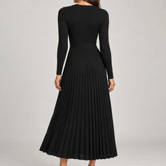 Pleated Knit Maxi Dress