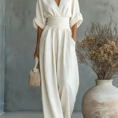 Wide-Leg Wrap Jumpsuit
