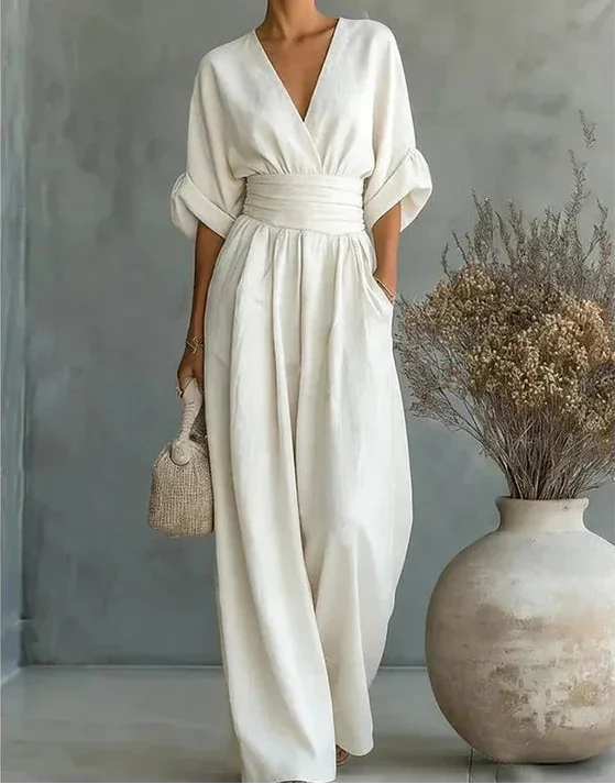 Wide-Leg Wrap Jumpsuit