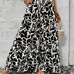 Printed Wide-Leg Trousers