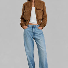 Suede Look Bomber Jacket