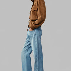 Suede Look Bomber Jacket