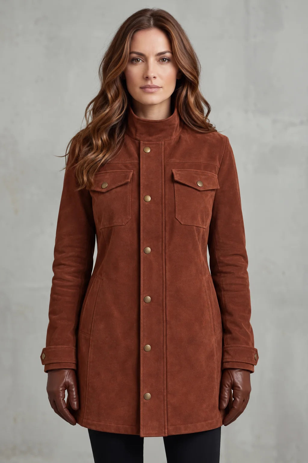 Longline Suede Utility Coat