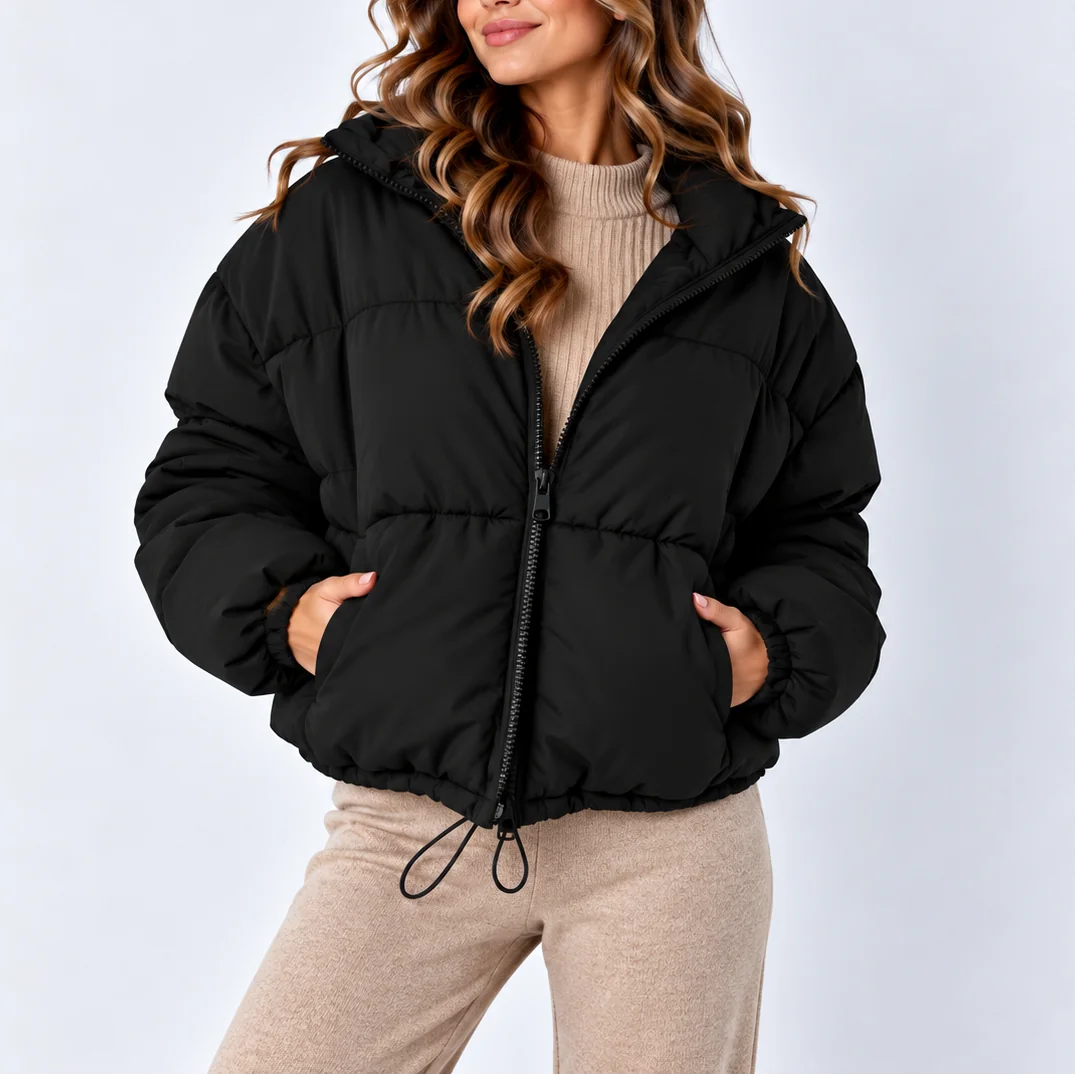 Oversized Puffer Jacket – Black