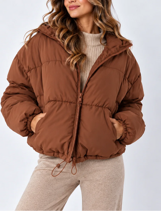 Oversized Puffer Jacket – Brown