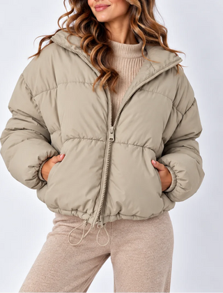 Oversized Puffer Jacket – Beige