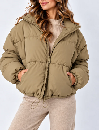 Oversized Puffer Jacket – Khaki