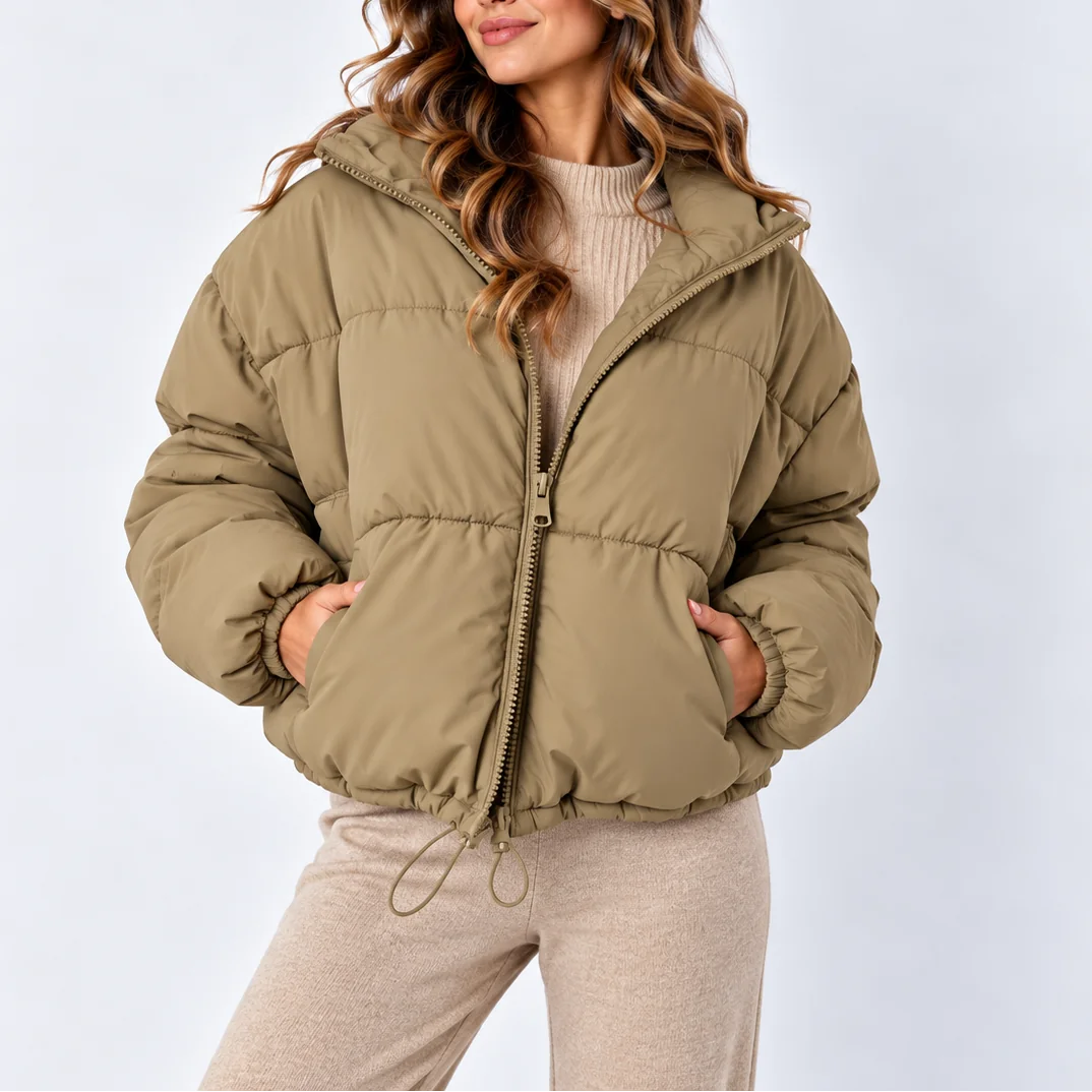 Oversized Puffer Jacket – Khaki