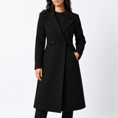 Long Belted Wool Coat – Black