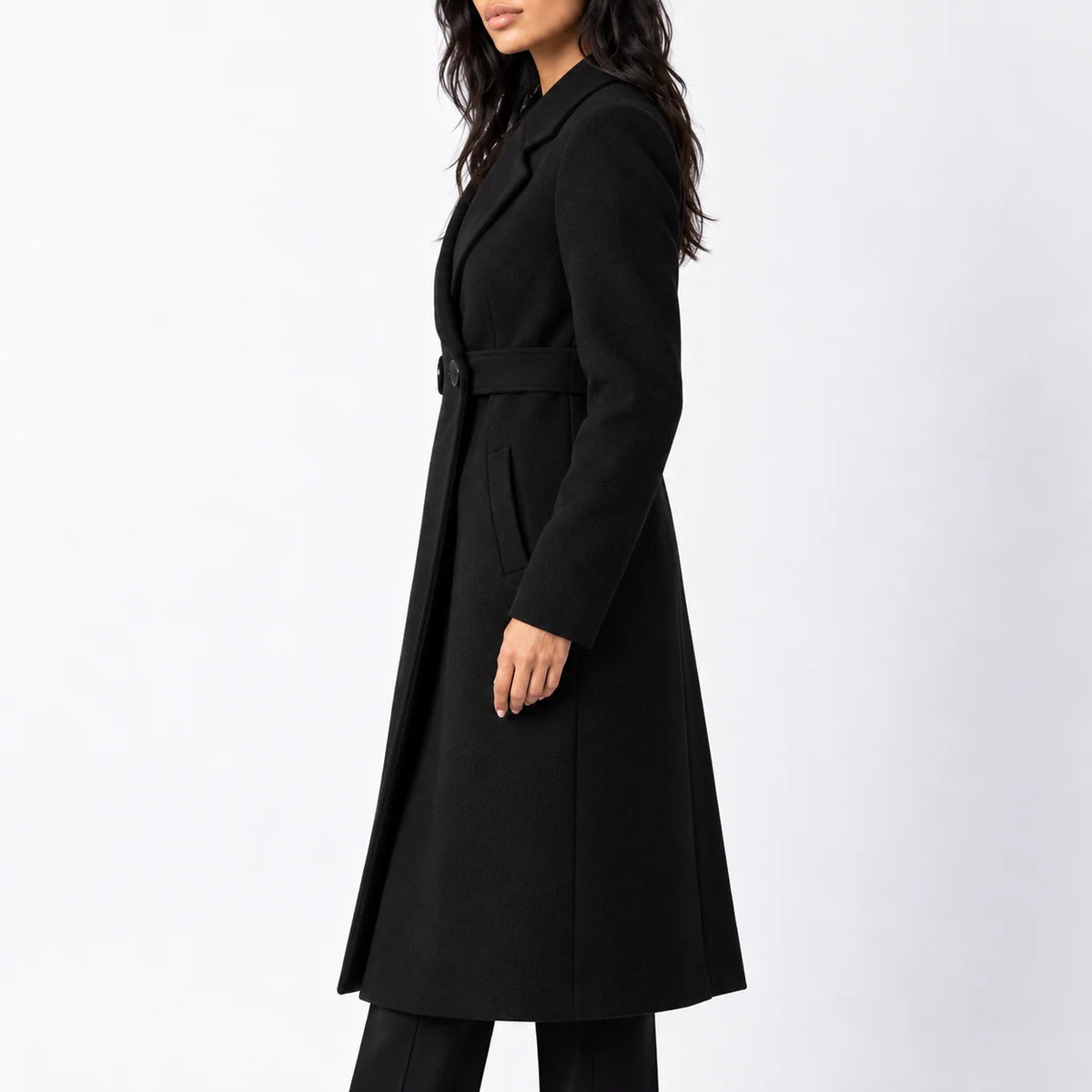 Long Belted Wool Coat