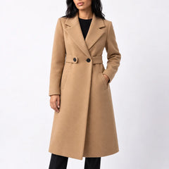 Long Belted Wool Coat – Camel