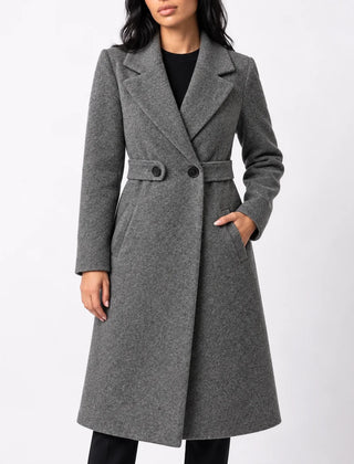 Long Belted Wool Coat – Grey