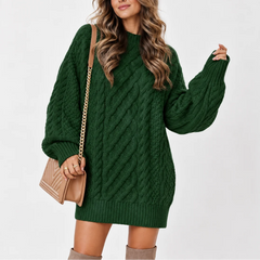 Oversized Cable Knit Jumper – Green