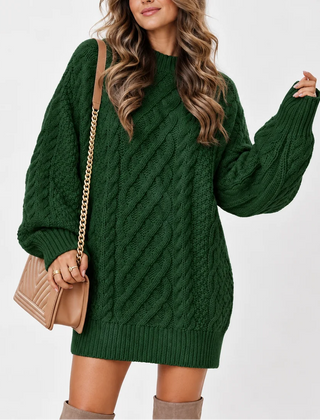 Oversized Cable Knit Jumper – Green