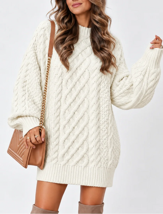 Oversized Cable Knit Jumper – Cream