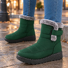 Fur Collar Ankle Boots – Green