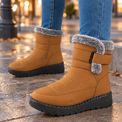 Fur Collar Ankle Boots – Tan