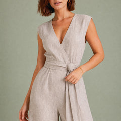 Wrap V-Neck Wide Leg Jumpsuit