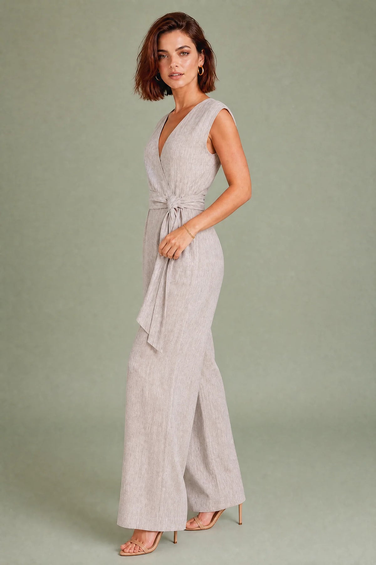Wrap V-Neck Wide Leg Jumpsuit