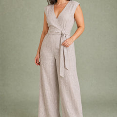 Wrap V-Neck Wide Leg Jumpsuit
