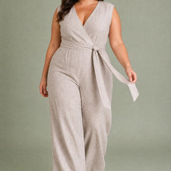 Wrap V-Neck Wide Leg Jumpsuit