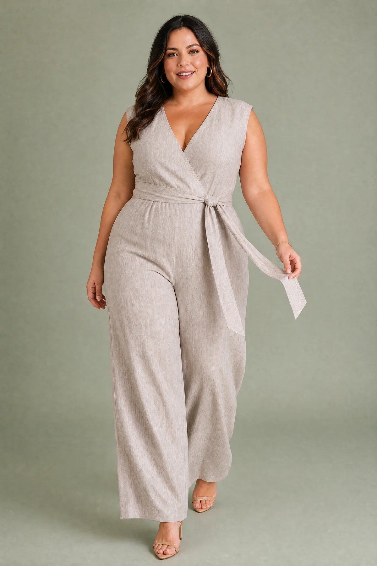 Wrap V-Neck Wide Leg Jumpsuit