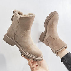 Fleece-Lined Chunky Ankle Boots