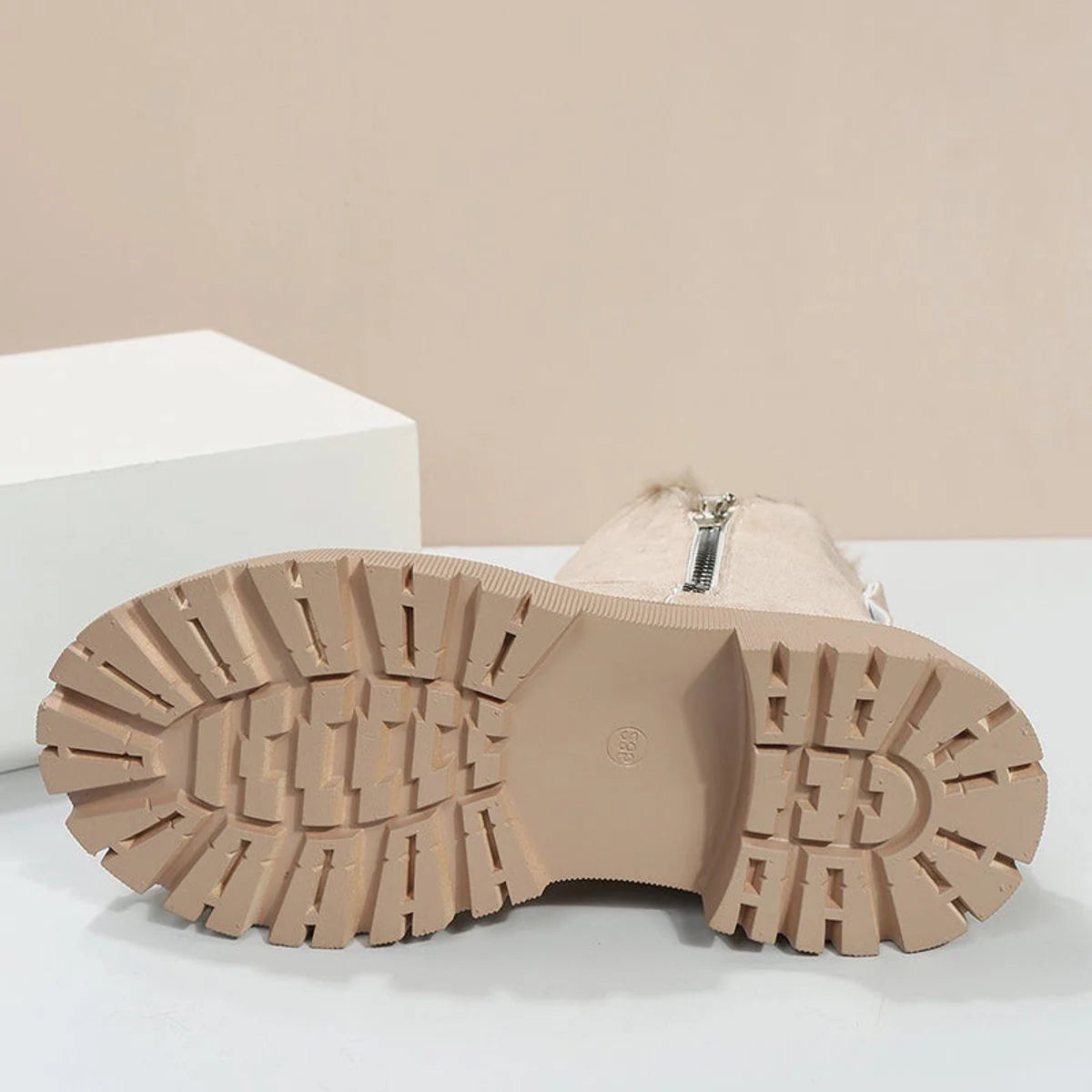 Fleece-Lined Chunky Ankle Boots