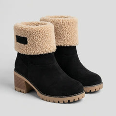 Sherpa Cuff Block Heel Boots