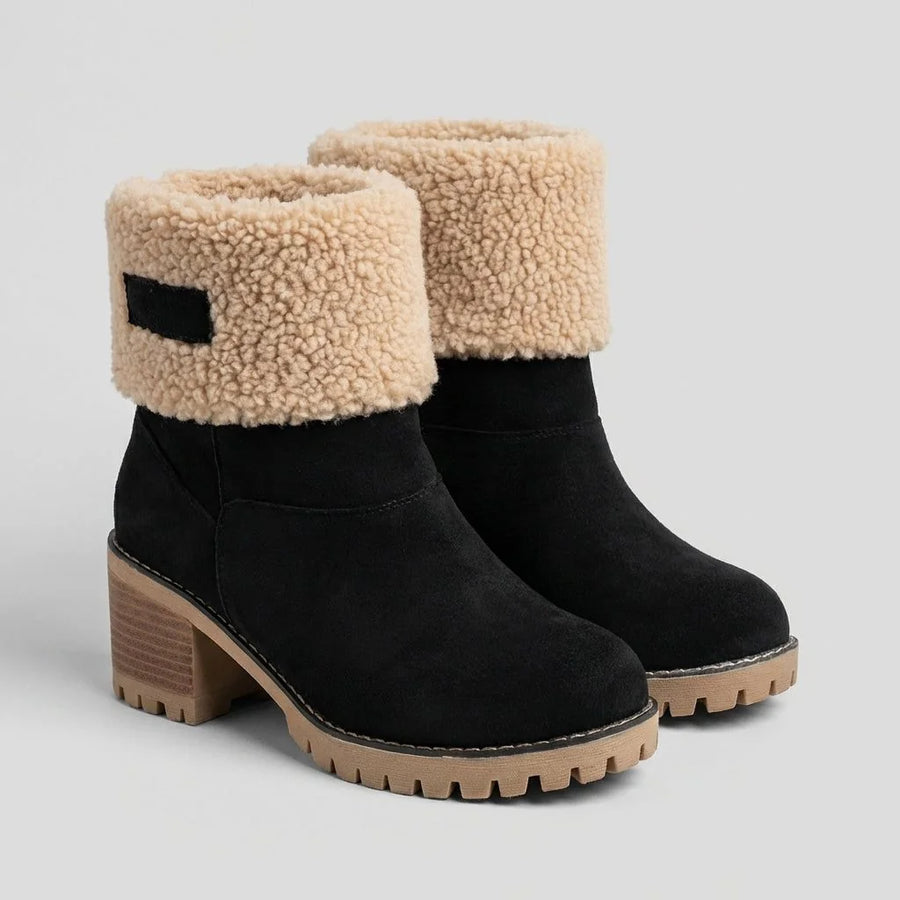 Sherpa Cuff Block Heel Boots